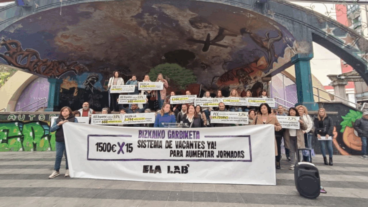 Sin avances en el convenio de limpieza de Bizkaia: ELA y LAB llaman a nuevas movilizaciones