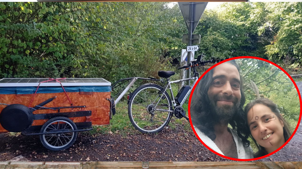 La pareja que salió de la Bretaña destino Portugal en bici: «queremos convertirnos en euskaldunes de adopción»