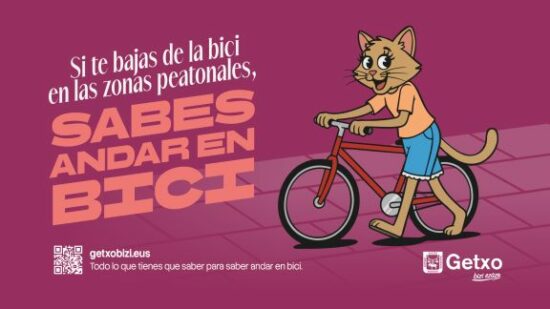 Getxo lanza una campaña para recordar las normas básicas al usar la bicicleta en la ciudad