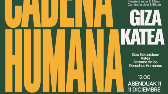 Cadena humana en Bilbao por los Derechos Humanos: Libu conecta libros, personas y justicia social