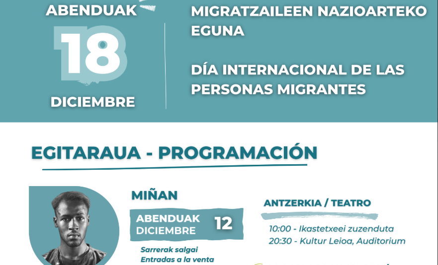 Leioa impulsa una semana cultural por el Día de las Personas Migradas