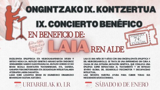 Basauri se Une por Laia: IX Concierto Solidario en apoyo a una niña con encefalopatía epiléptica
