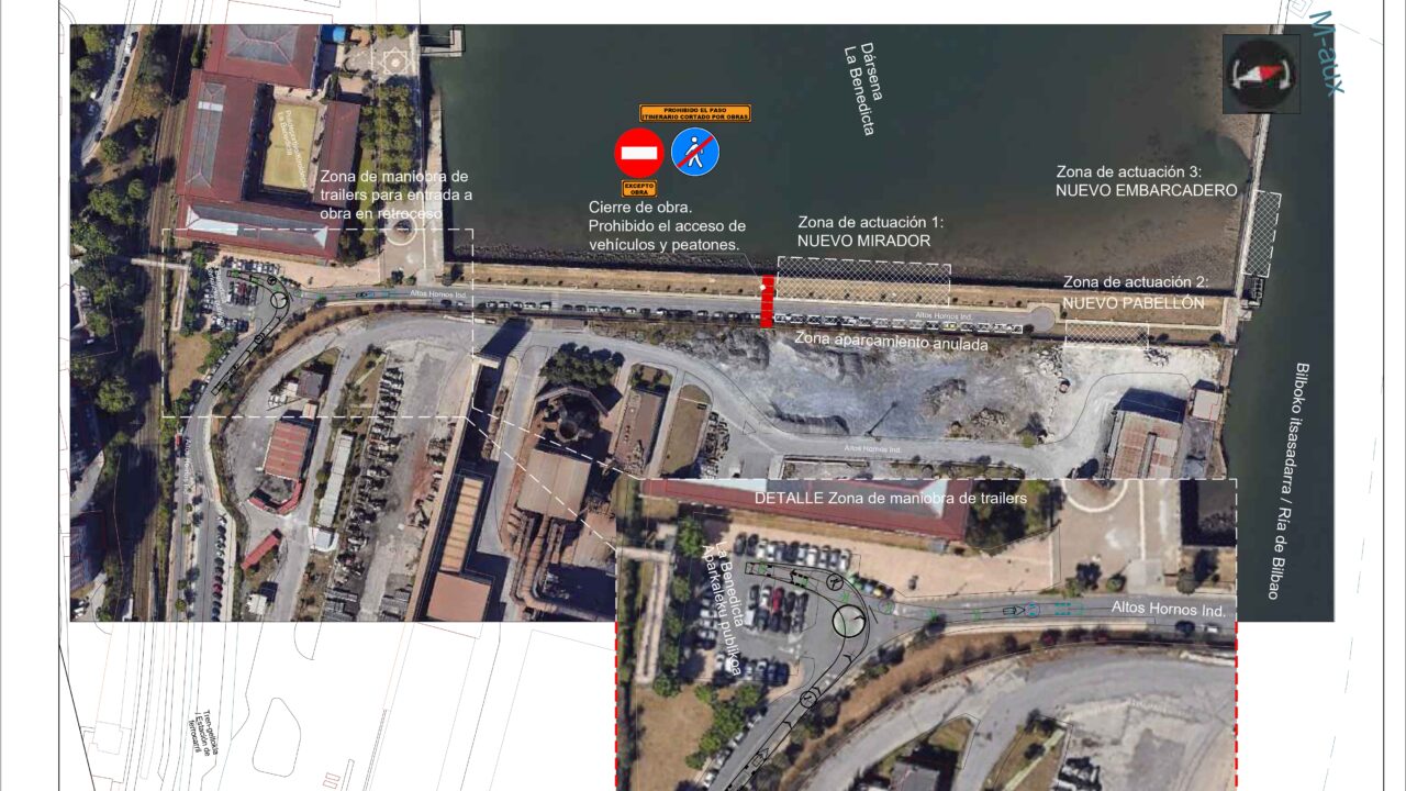 La Dársena de La Benedicta en Sestao cerrará tres meses por las obras del nuevo embarcadero