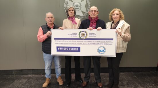El Colegio de Enfermería de Bizkaia destina su donación anual al Banco de Alimentos