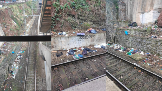 Quejas por el deterioro de la estación de Zabalburu: basura y presencia de ratas