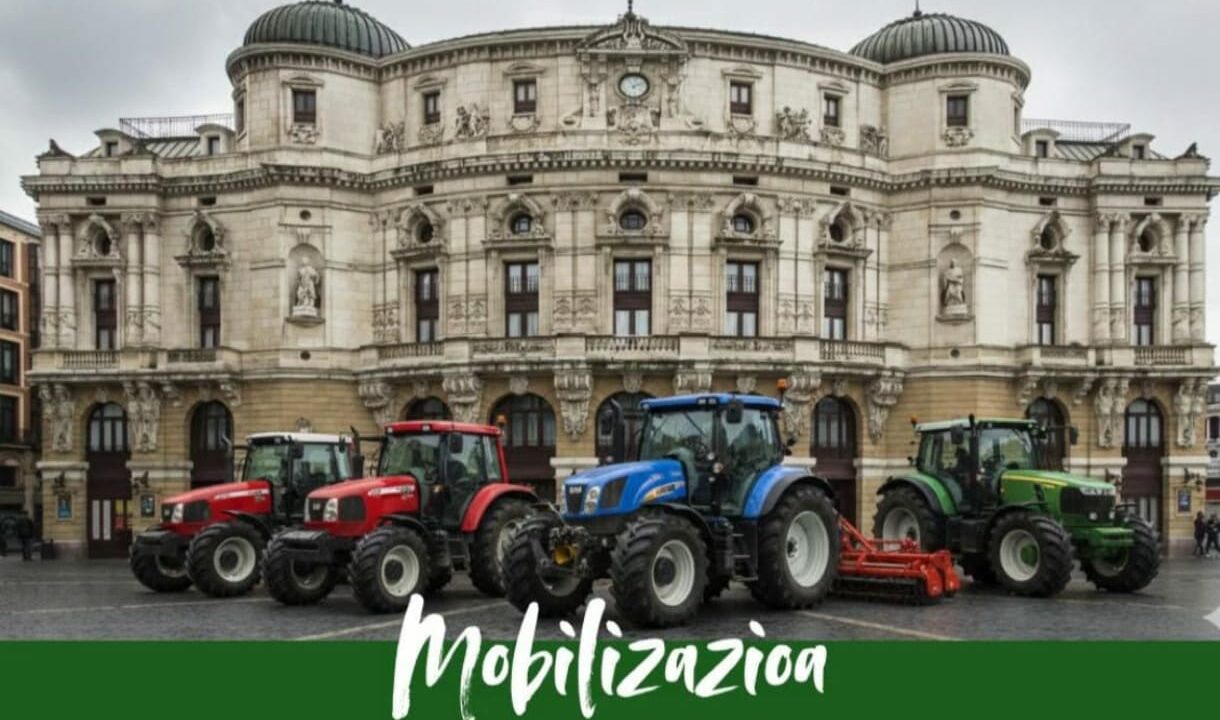 Agricultores y ganaderos llevan a Bilbao su rechazo al pacto UE-Mercosur