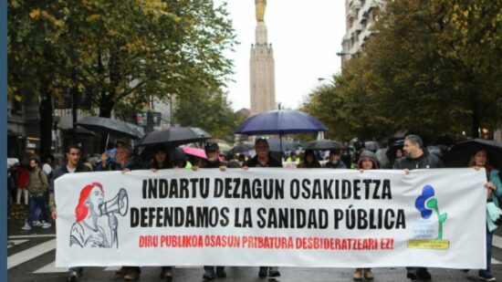 Barakaldo y Sestao llaman a movilizarse en Cruces en defensa de la sanidad pública