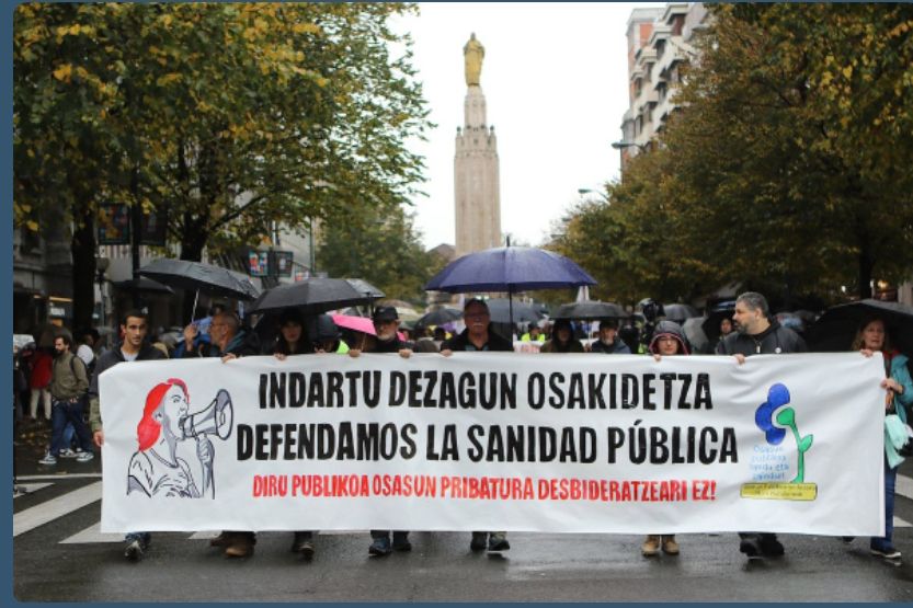 Barakaldo y Sestao llaman a movilizarse en Cruces en defensa de la sanidad pública