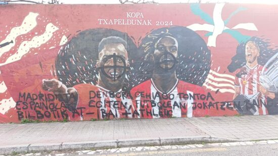 Vuelven a vandalizar el mural de los hermanos Williams en Barakaldo tras su aparición con Ibai Llanos
