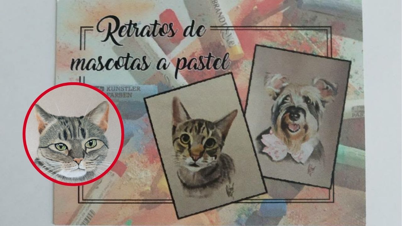 Aitor, el pintor de Portugalete que triunfa retratando mascotas: «Me dicen que tienen muchas fotos, pero un retrato no es lo mismo»