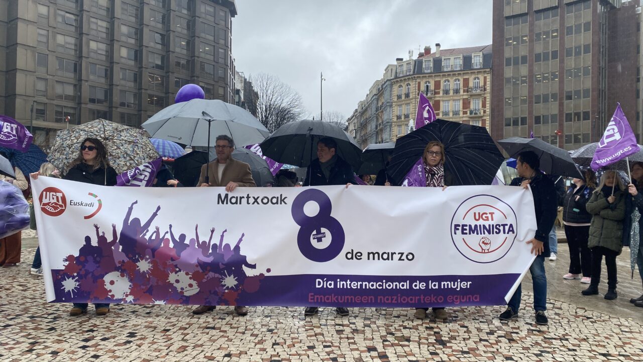 UGT-Euskadi reivindica avanzar en igualdad laboral y denuncia la brecha salarial: «se nos tiene que ver en las calles siguiendo con esta lucha»