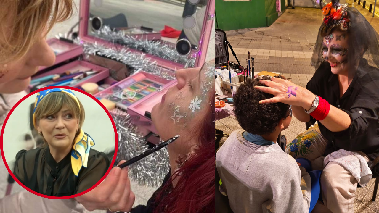 Natalia, la artista pintacaras que llena de color las fiestas de Bilbao: “Es como esculpir, pero con esponjas y pinceles”