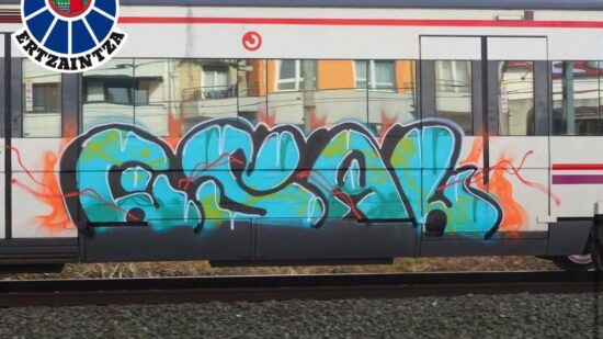 Un joven detenido y otro investigado por pintar grafitis en trenes de Muskiz, con casi 8.000 euros en daños