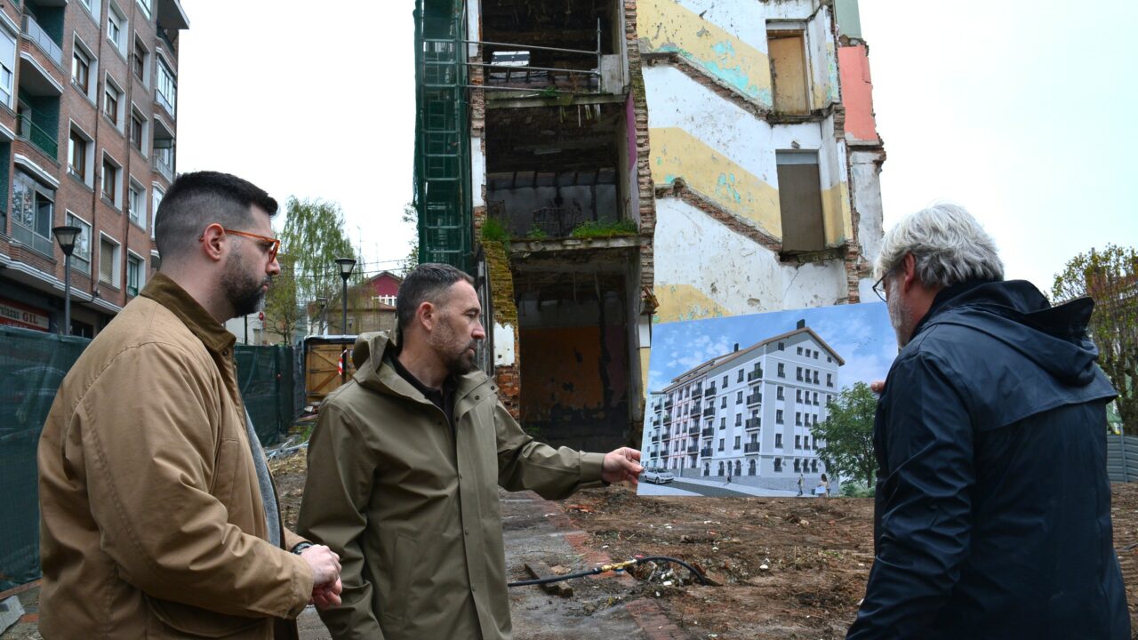 Nueva construcción de 21 viviendas protegidas en Los Baños 49-51 de Sestao