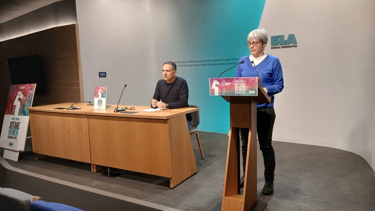 ELA convoca manifestaciones para el próximo 1 de mayo por un SMI de 1.500 euros