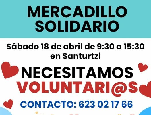 Llamamiento en Santurtzi para el mercadillo solidario de este sábado: “Necesitamos manos para ayudar”