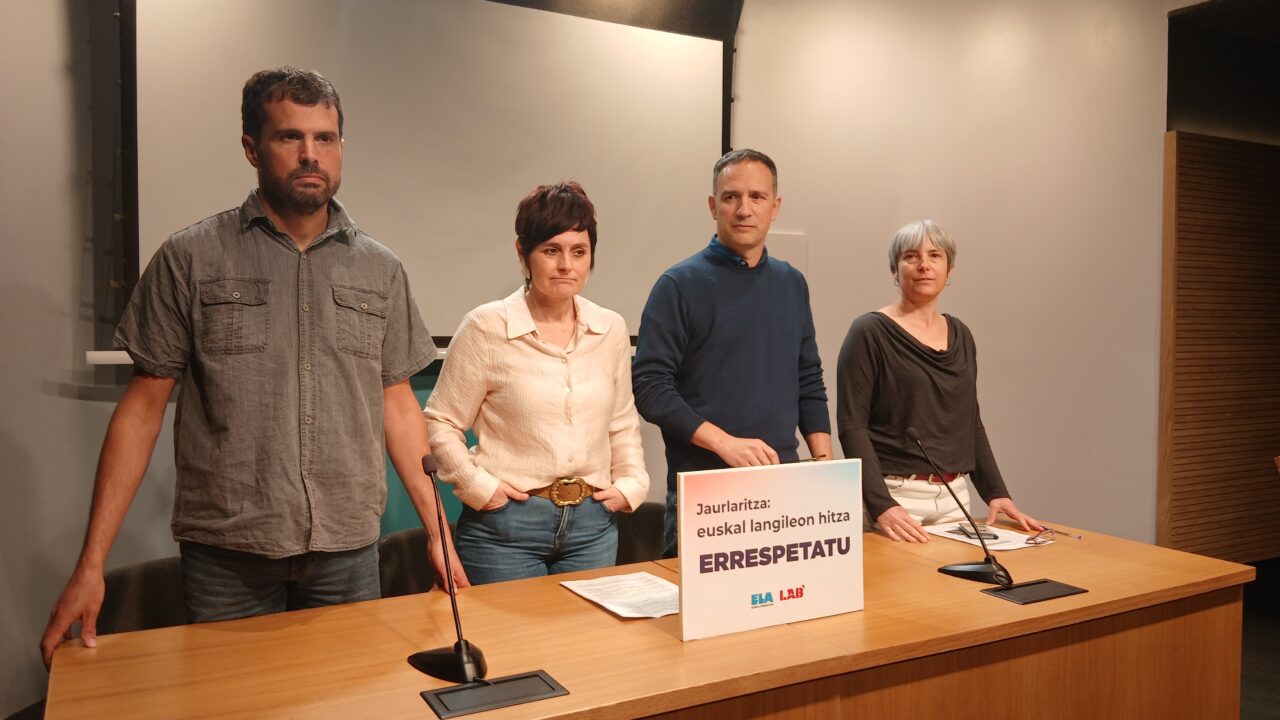 ELA y LAB exigen al Gobierno Vasco que retire sus «declaraciones antidemocráticas»