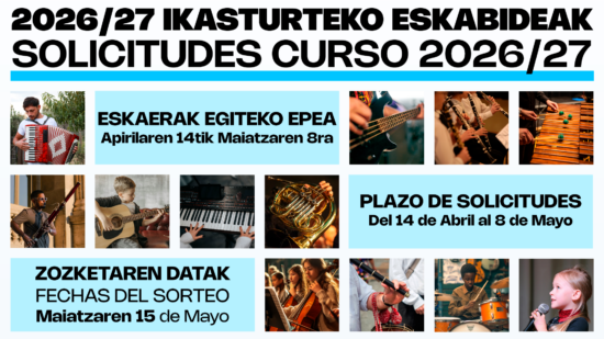 La Escuela Municipal de Música de Bilbao busca nuevos talentos para el curso 2026-2027