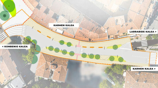 Así quedará la calle Karmen tras la ampliación del proyecto Karmen 2.0 en Amorebieta-Etxano