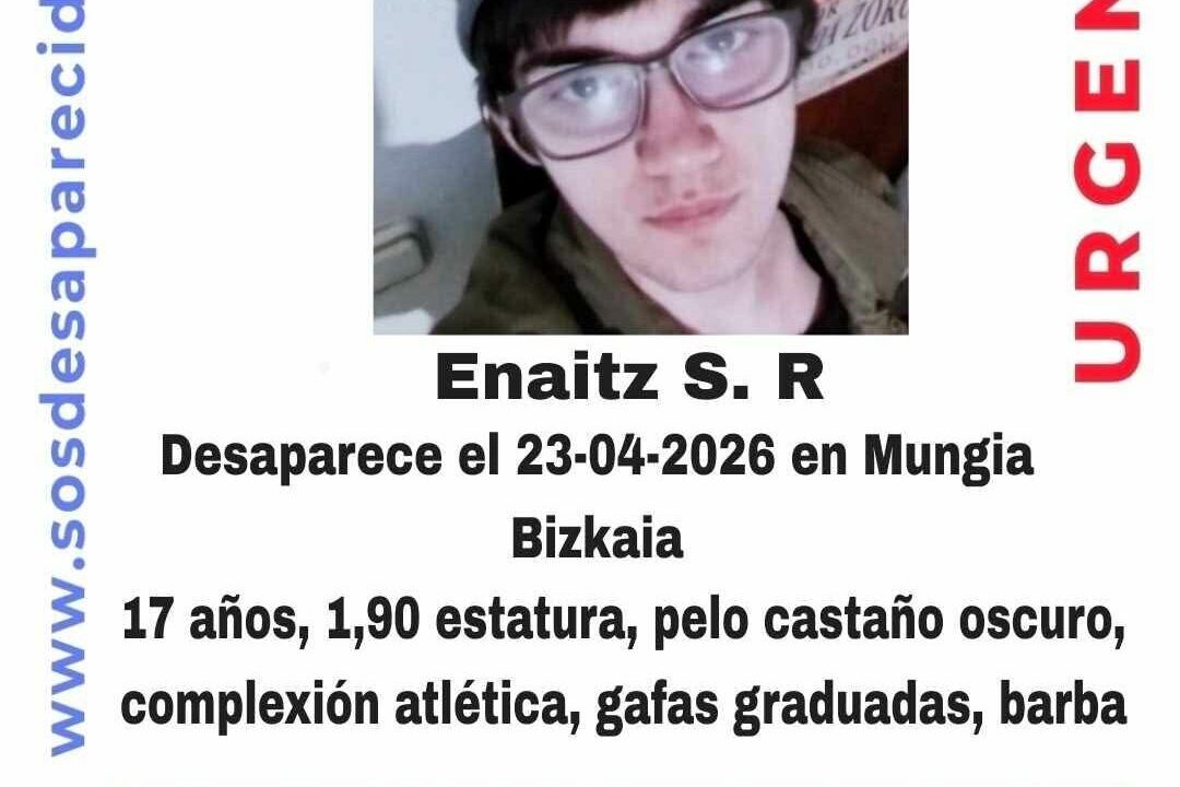 Se busca a Enaitz, un joven de Bermeo desaparecido el pasado 23 de abril