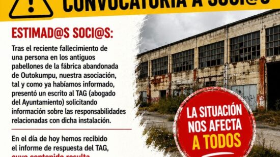 Los vecinos de Zaratamo se movilizan tras dos muertes en los pabellones abandonados de Outokumpu