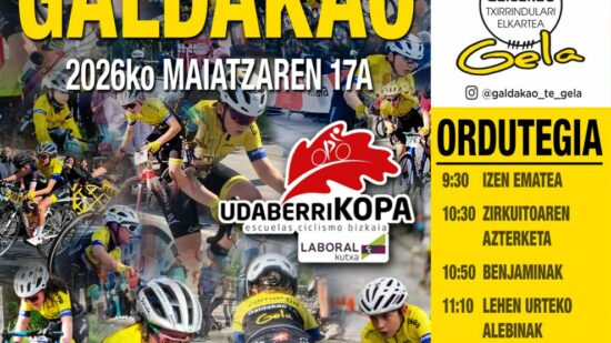 Galdakao reunirá a 350 jóvenes ciclistas en la gran fiesta del Ciclismo Infantil