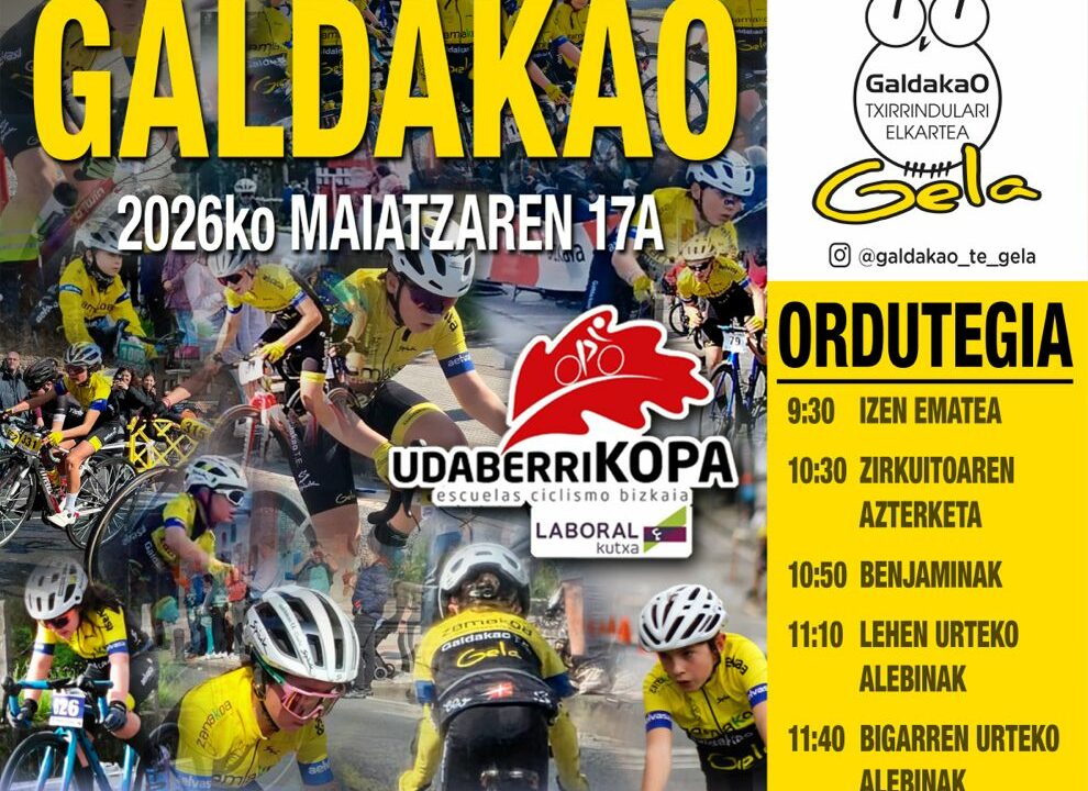 Galdakao reunirá a 350 jóvenes ciclistas en la gran fiesta del Ciclismo Infantil