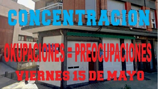 Concentración en Usansolo por la okupación de una pensión: «Si no actúan, se puede producir una desgracia»