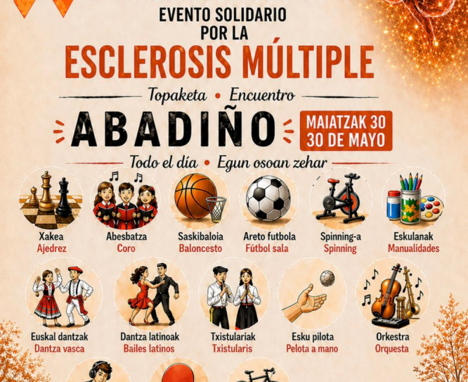 Abadiño se moviliza contra la esclerosis múltiple con una gran jornada solidaria el 30 de mayo
