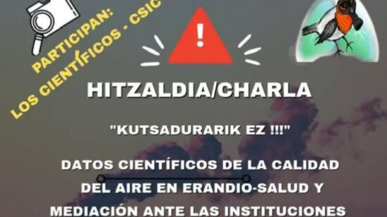 Erandio acogerá una jornada pública sobre la calidad del aire, salud ambiental y derechos ciudadanos