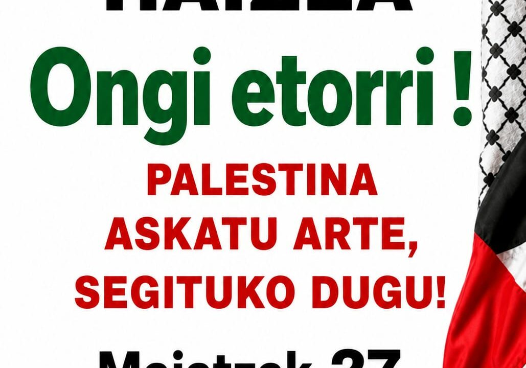 Nuevo recibimiento en Loiu a Haizea desde Gaza en medio de la polémica por la flotilla