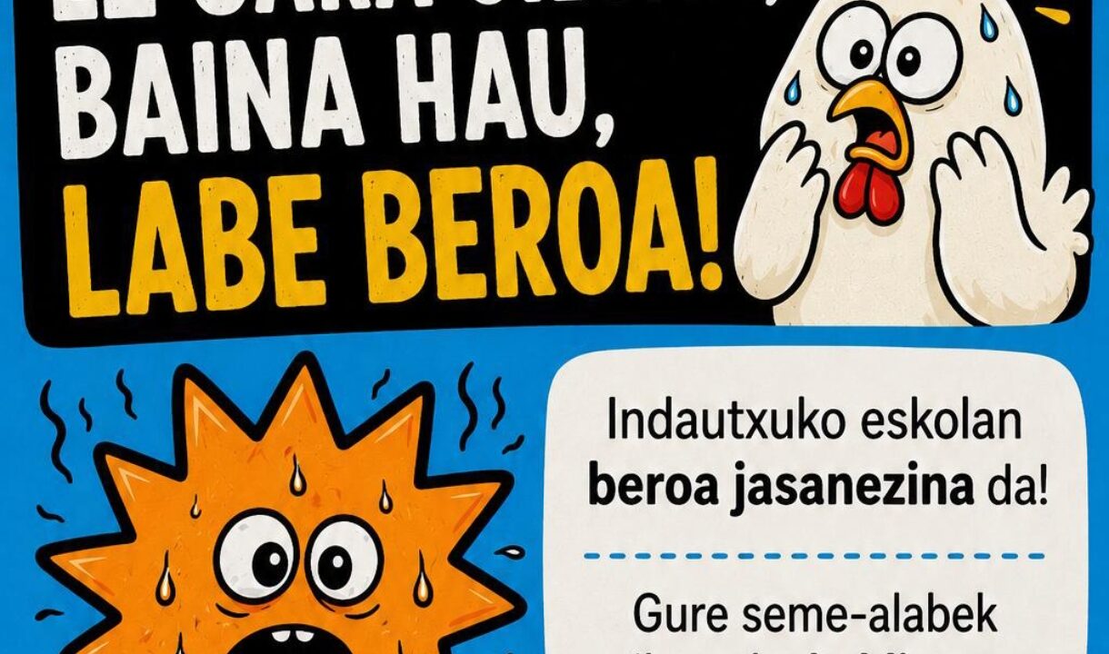 Familias de Indautxuko Eskola protestan por aulas de hasta 35 grados: “No somos pollos aunque esto sea un horno”
