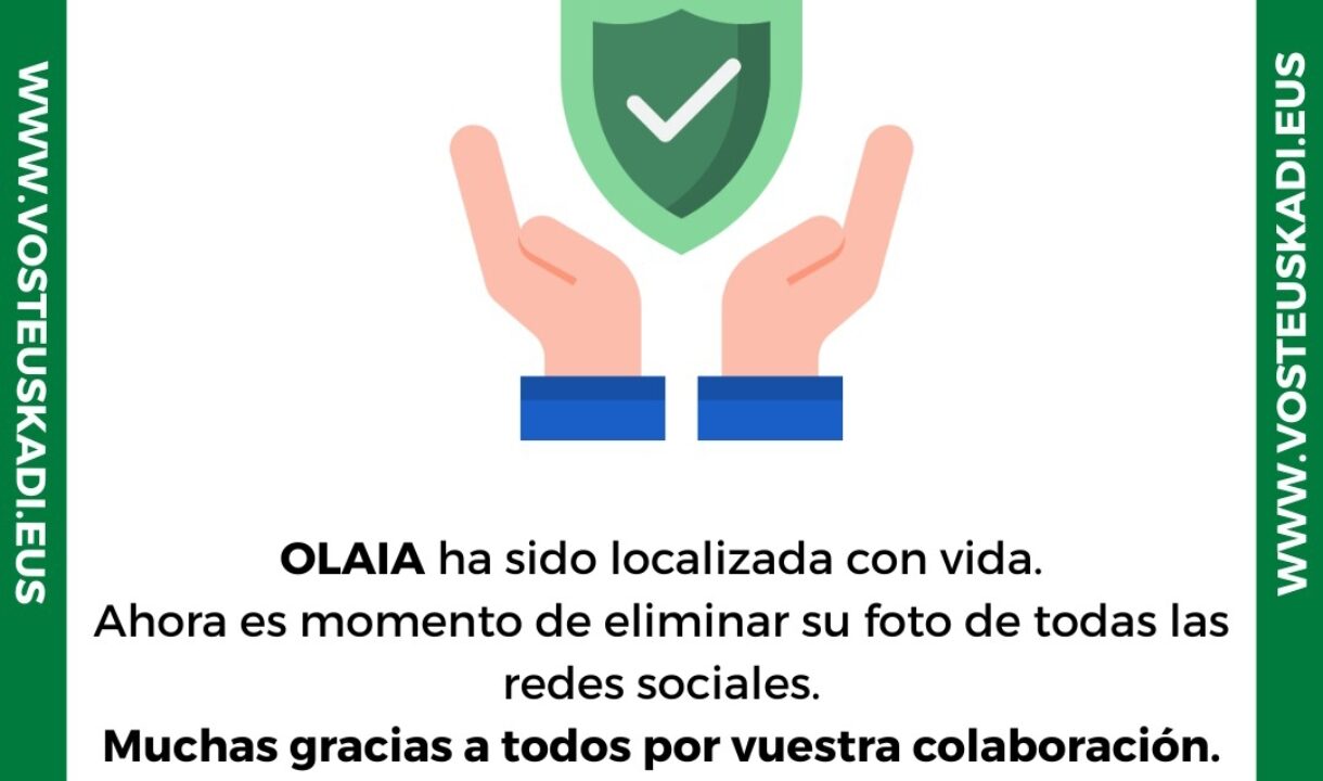 Aparece en buen estado Olaia, la menor desaparecida en Bilbao