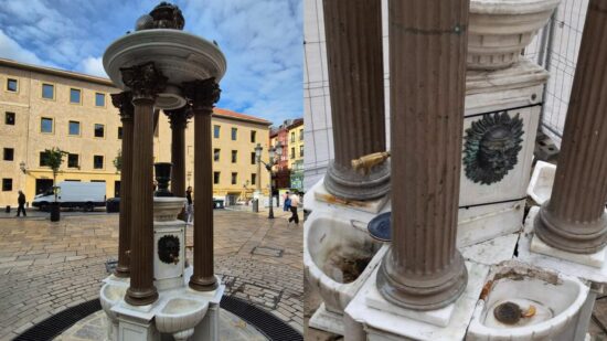 Concluyen los trabajos de restauración de la fuente de la Plaza Unamuno