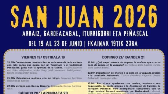 Fiestas de Arraiz, Gardezabal, Iturrigorri y Peñascal del 19 al 23 de junio: programa completo