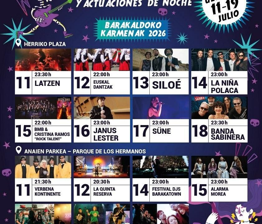 Karmenak de Barakaldo: Siloé, La Niña Polaca, Süne y Latzen encabezan el cartel de unas fiestas muy esperadas