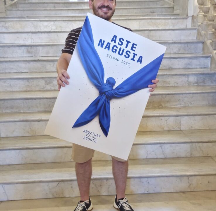 ‘Un abrazo azul para Bilbao’, el cartel ganador para dar imagen a la Aste Nagusia
