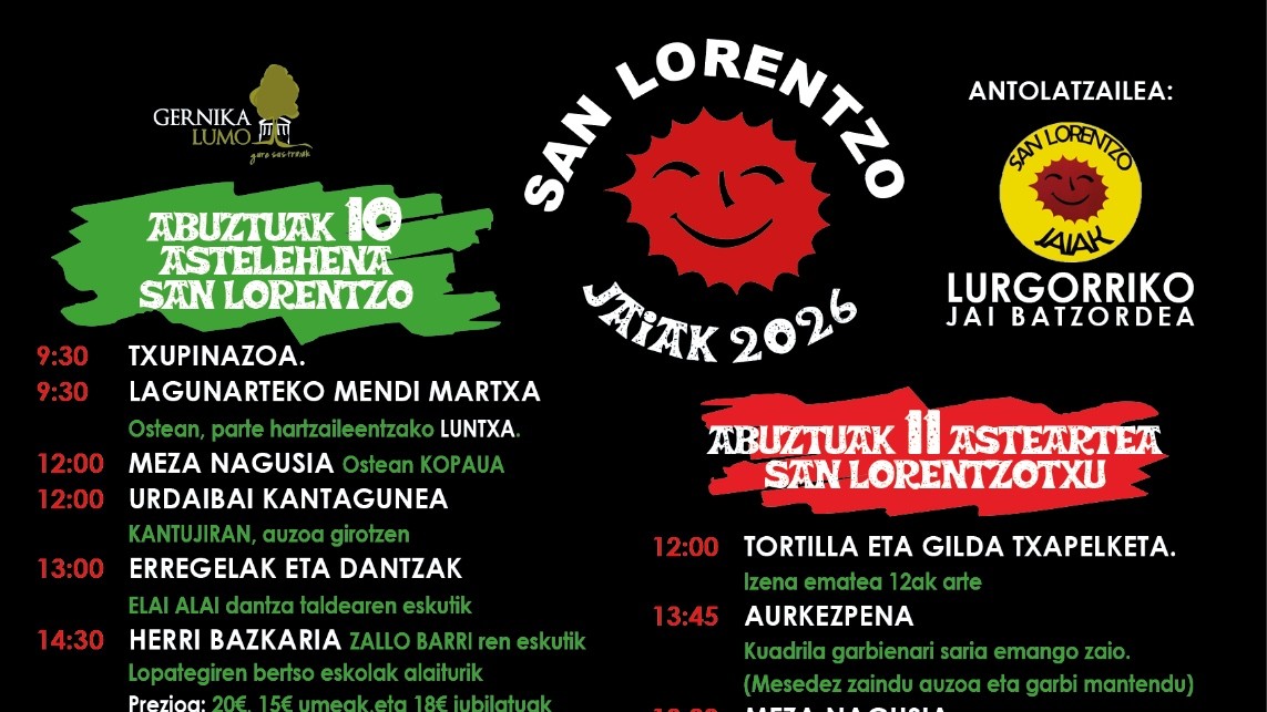 Fiestas de Lurgorri del 10 al 11 de julio: programa completo