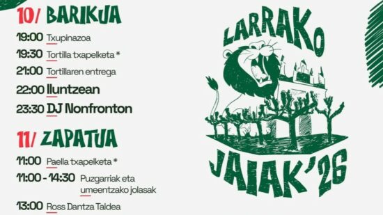 Fiestas de Larrea del 10 al 12 de julio: programa completo