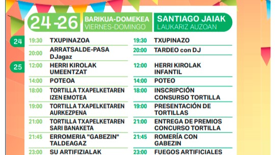 Fiestas de Laukariz del 24 al 26 de julio: programa completo