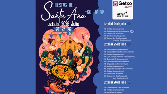 Fiestas de Las Arenas del 24 al 26 de julio: programa completo