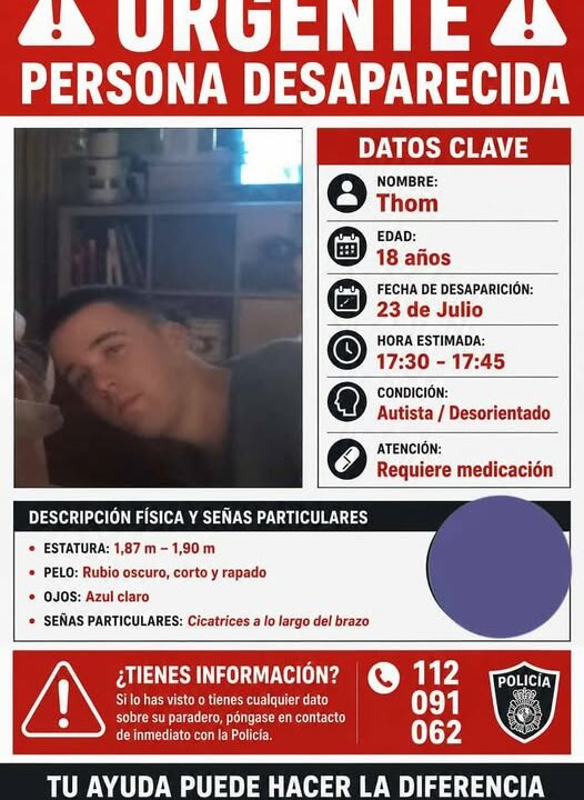 Buscan con urgencia a Thom, un joven desaparecido en Trapagaran que necesita medicación