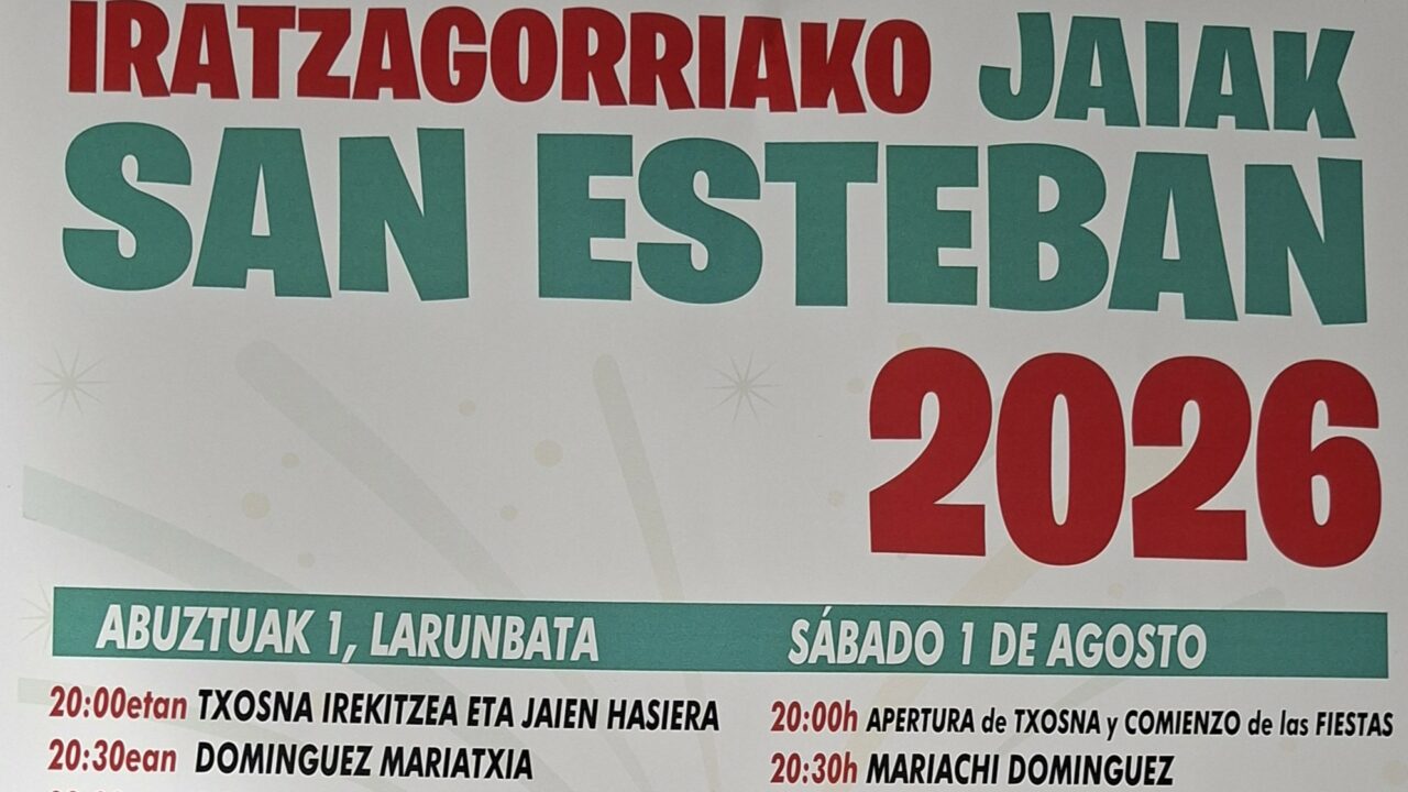Fiestas de Iratzagorria del 1 al 3 de agosto: programa completo