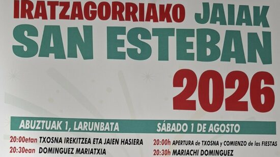 Fiestas de Iratzagorria del 1 al 3 de agosto: programa completo