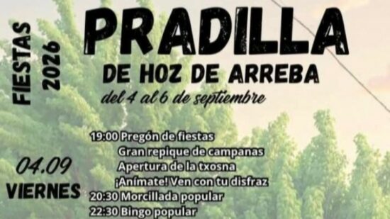 Fiestas de Pradilla de Hoz de Arreba del 4 al 6 de septiembre: programa completo