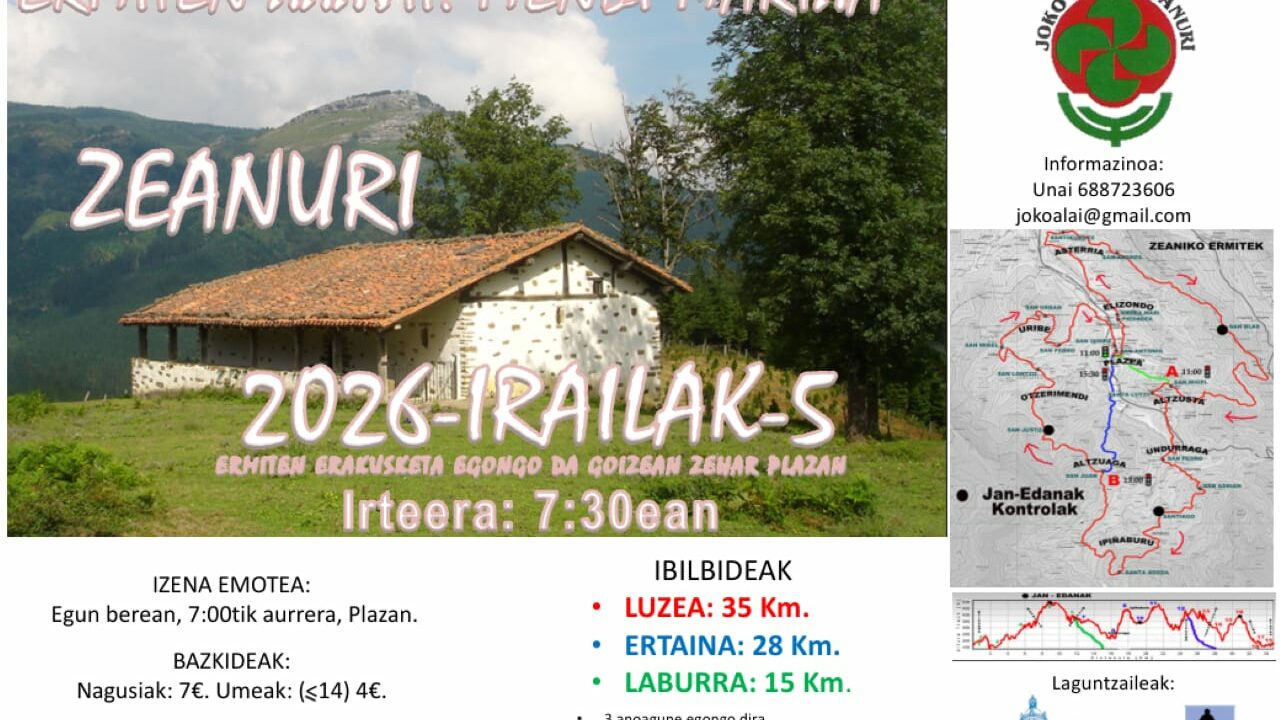 Llega la Marcha de las Ermitas de Zeanuri, una espectacular ruta de 35 kilómetros junto a 19 templos históricos
