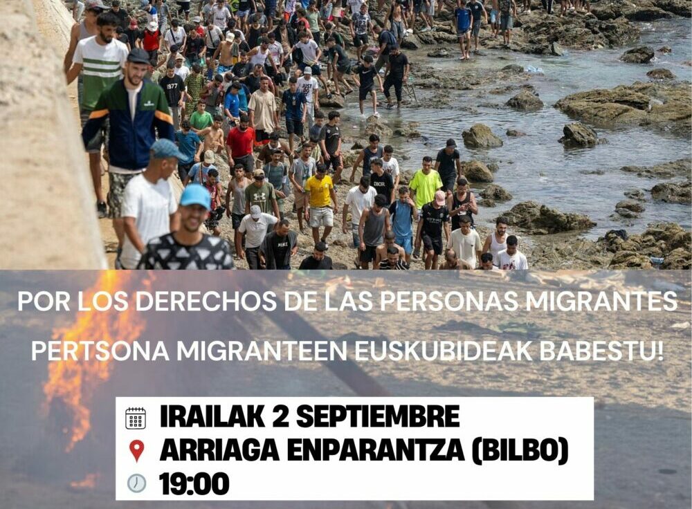 Convocan una concentración en Bilbao para denunciar la situación de las personas migrantes en Ceuta