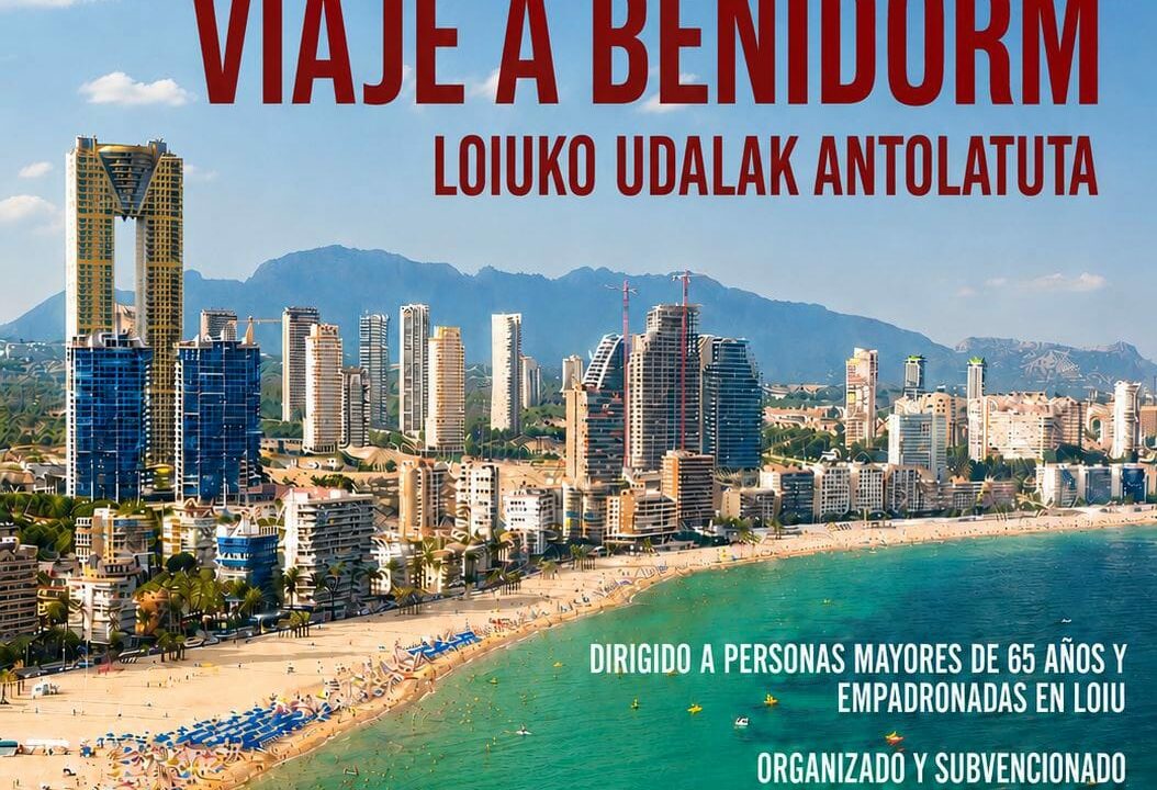 Loiu invita a sus mayores a disfrutar de diez días en Benidorm con un viaje subvencionado