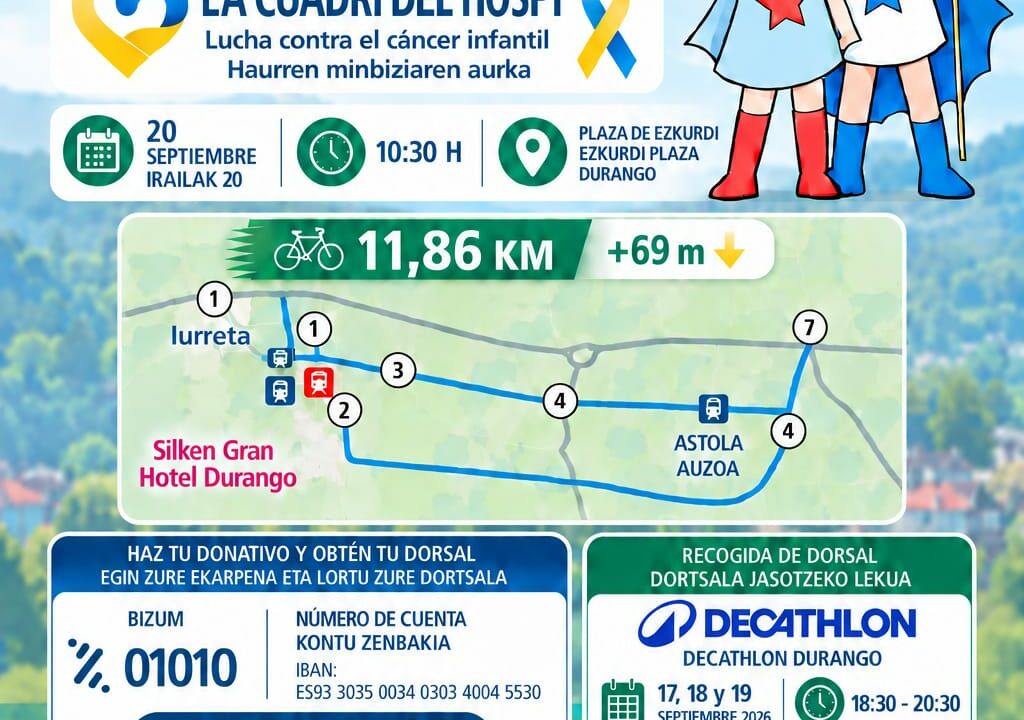 Durango pedalea este domingo contra el cáncer infantil gracias  a La Cuadri del Hospi