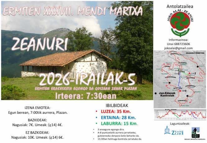 Llega la Marcha de las Ermitas de Zeanuri, una espectacular ruta de 35 kilómetros junto a 19 templos históricos